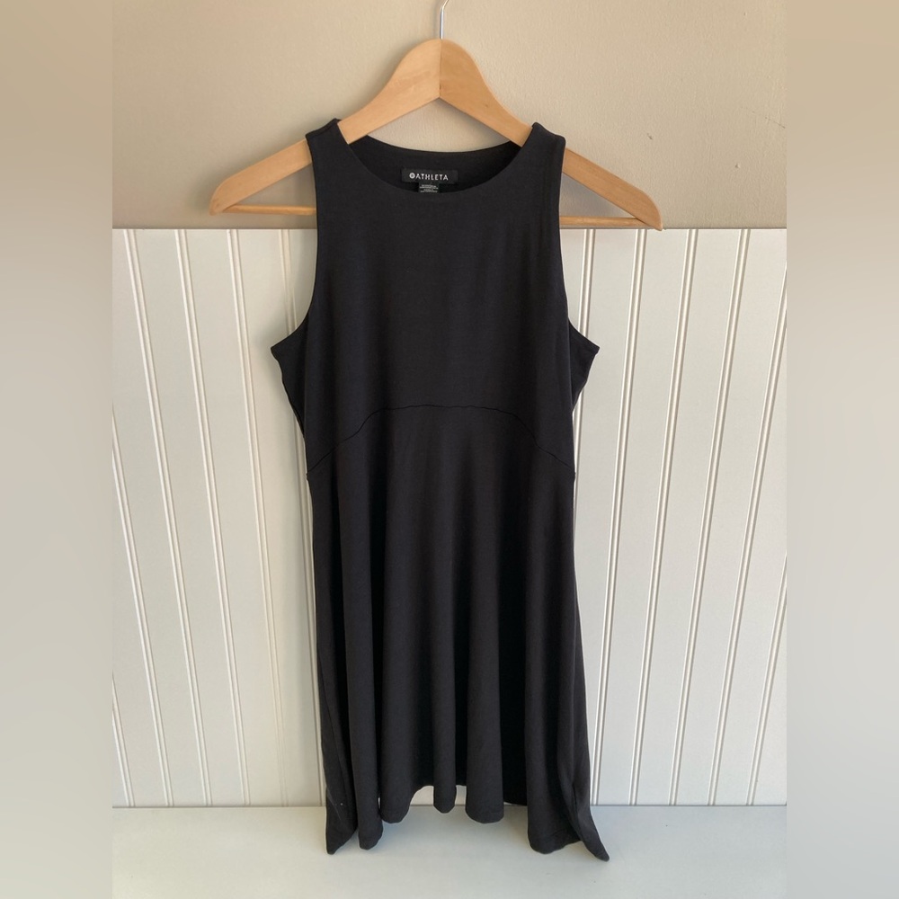 ATHLETA Santorini Knit A Line Sundress Small Black NWOT
